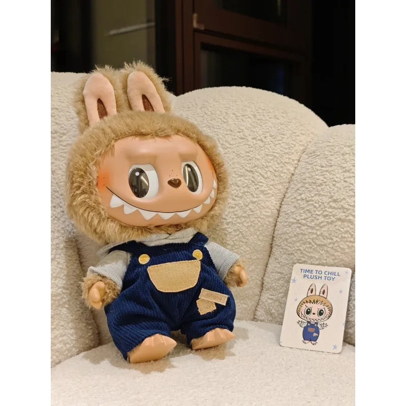 

Аутентичные Popmart Labubu's First Generation Time To Chill Black Skin, веснутая плюшевая игрушка, кукла или экшн-фигурка, модель, рождественские подарки