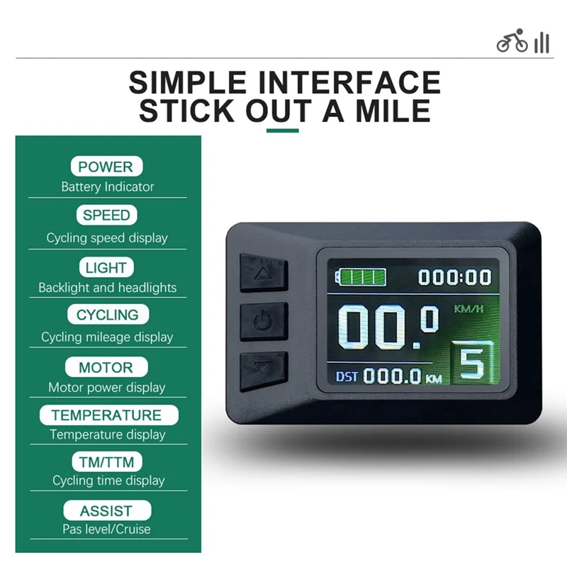 Ebike Display 24V/36V/48V For Electric Bike Conversion Kit For Bafang Mid Motor KT-LCD7C Display SM Plug
