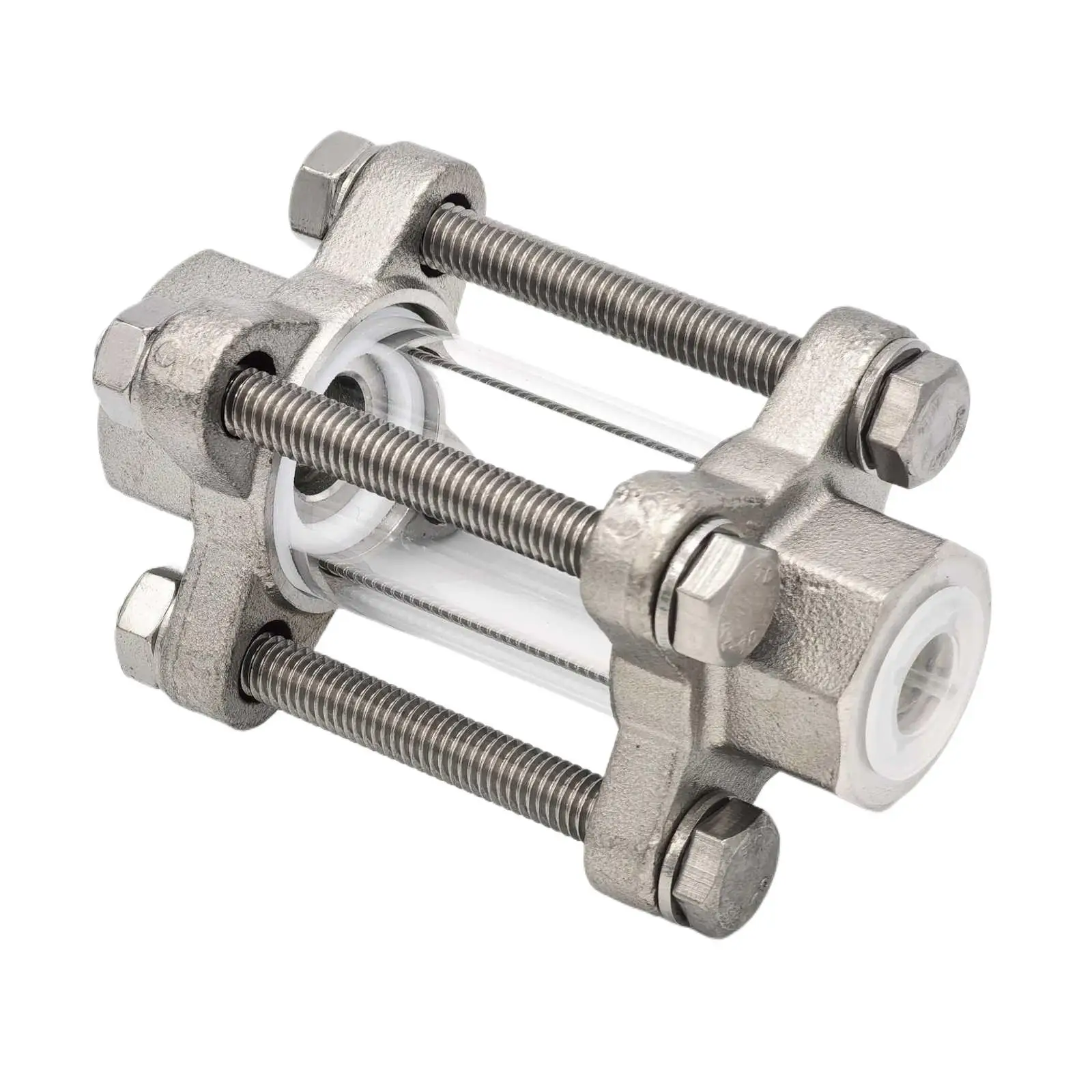1/4 "3/8" BSPT DN8 DN10 PN6 أنثى 304 الفولاذ المقاوم للصدأ تدفق البصر الزجاج عرض مؤشر الديوبتر