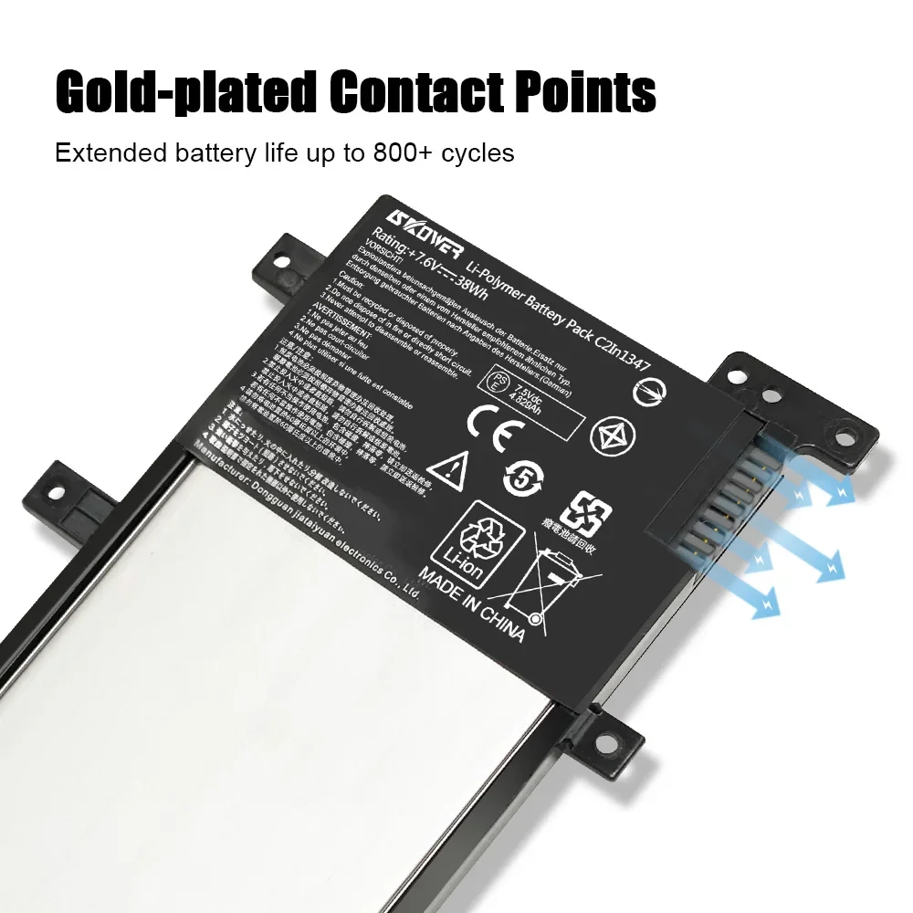 SKOWER C21N1347 Laptop Battery For ASUS A555L X554L X555L F555A F555U W519L K555L R556L R557L F555L Y583L VM510L VM590L view 3