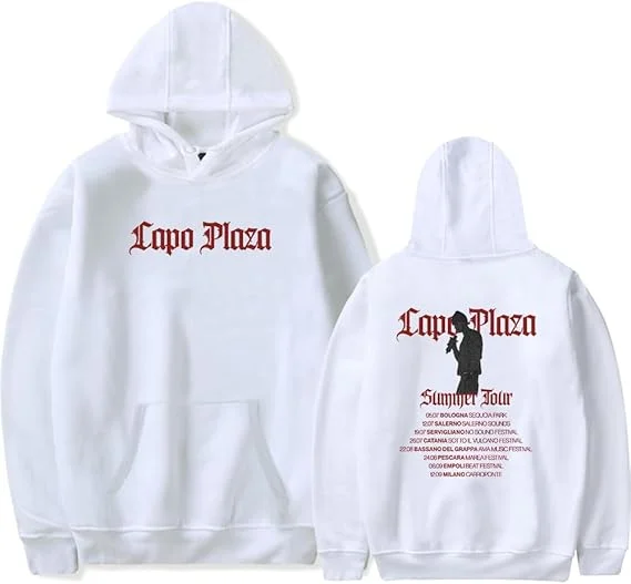 Capo Plaza Merch Summer Tour 2025 Hoodie met lange mouwen Fan Merch Pullovers Casual outfits voor heren Dames