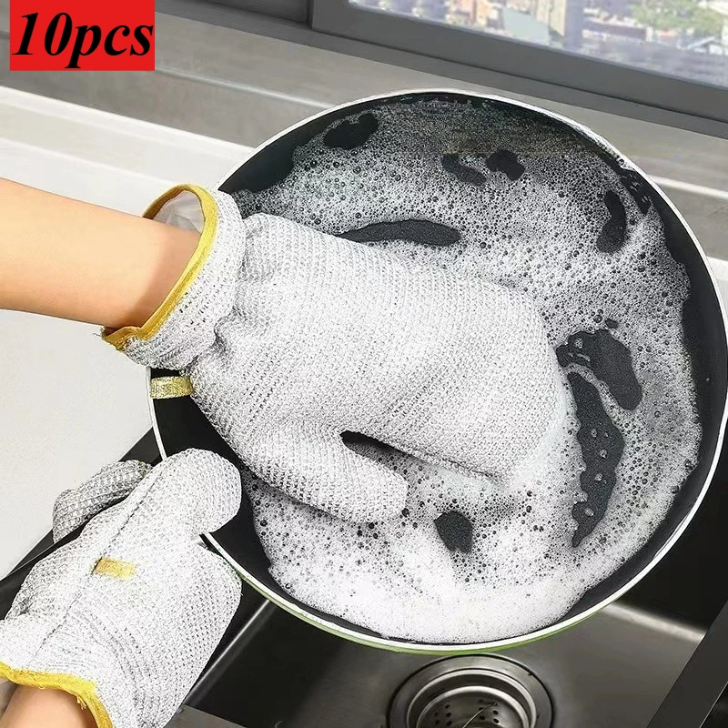10pcs Creative Multifunctional Durable Practical Wear-resistant Cleaning Dishwashing Gloves For Kitchen Bathroom Cleaning Tool