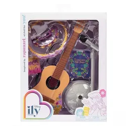 Doll Accessories Princess Musician Set Guitar Microphone Clothes Shoes Beauty Salon Set 18 inch American Doll Suitable