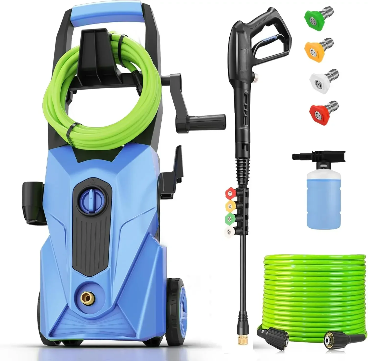 2026 New 5000PSI Electric Pressure Washer, Power Washer with 33FT Resistant Extension Hose and 4 Nozzles, Compatible with Underc