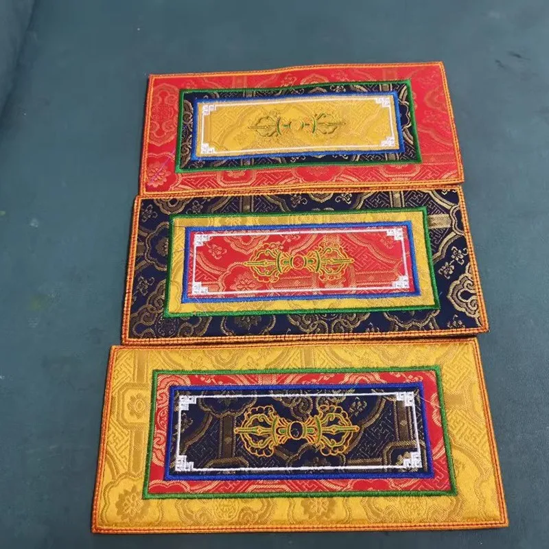 26X13CM Tibetan Embroidered Non-Slip Altar Mat Buddha Statue Incense Offering Cup Pad Buddha Statue Decorative Incense Pad New
