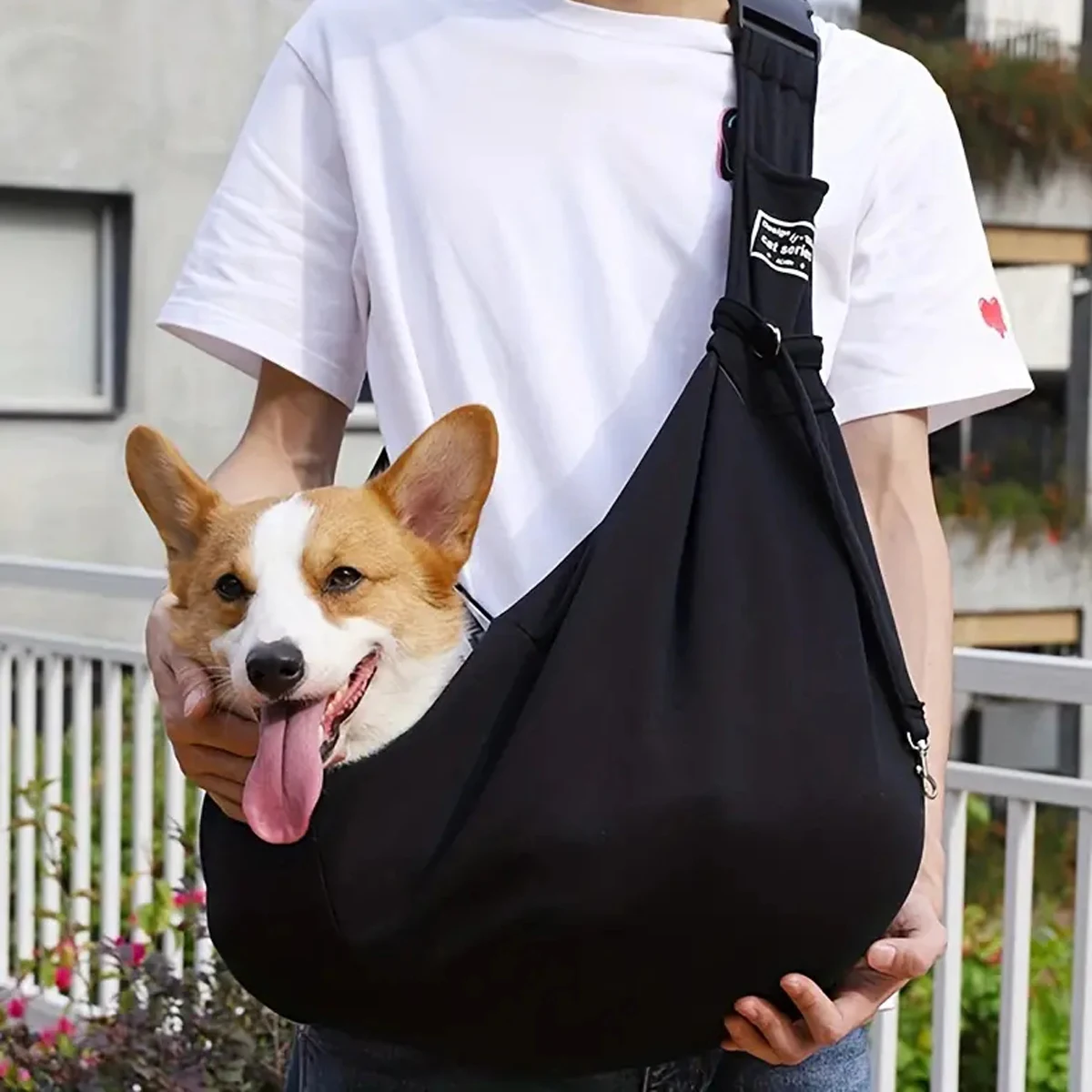 Adjustable Pet Dog Carrier Bag Outdoor Travel Puppy Single Shoulder Bags Dogs Comfort Sling Handbag Corgi Puppy Tote Pouch  Tote