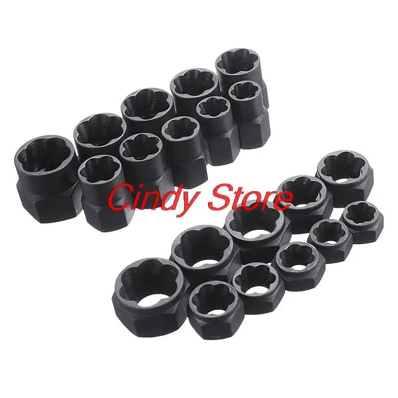 

10pcs/Set Damaged Bolts Nuts Screws Remover Extractor Removal Tools Set Threading Tool Kit Black Nuts With 2 Styles