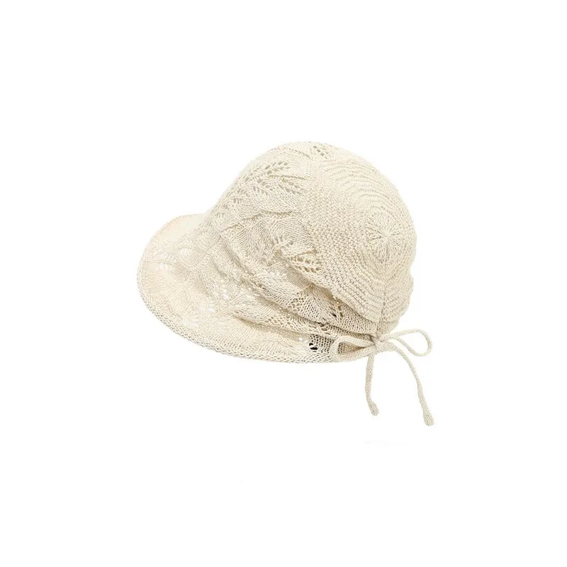 Korean Irregular Brim Hollow Woven Bucket Hat for Women Lightweight Spring & Summer Sun Protection Fisherman Hat
