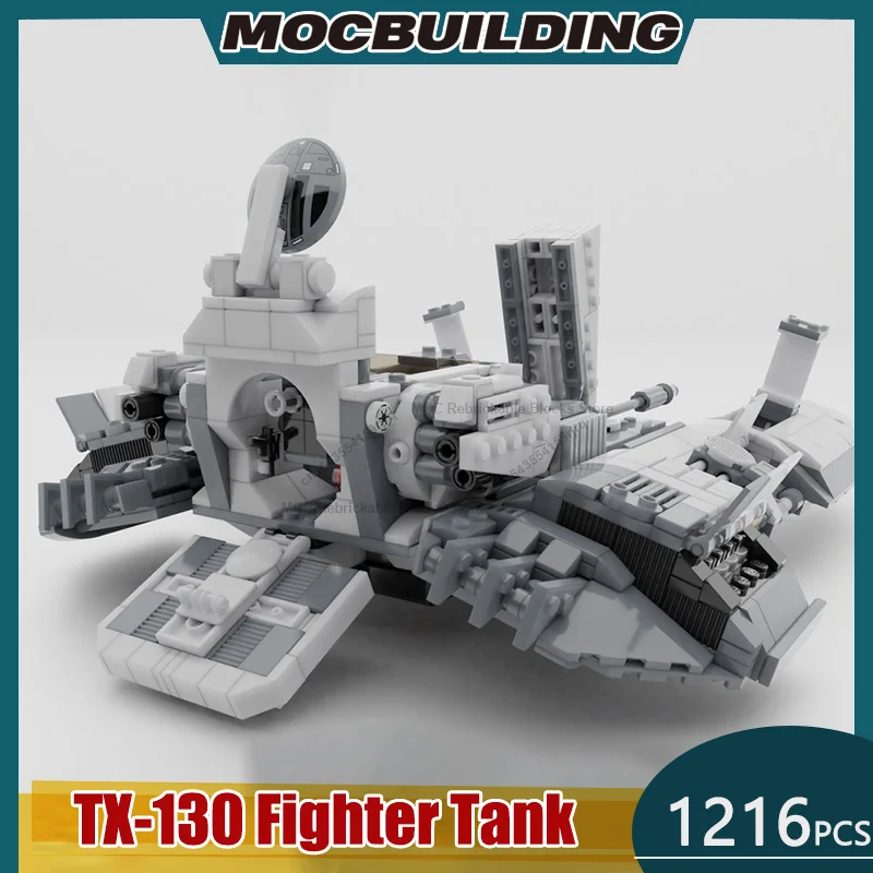 

Строительные блоки MOC Imperial TX-130, модель танка истребителя, сделай сам, сборка кирпичей, штабелирование, коллекция, дисплей, рождественские игрушки, подарки, 1216 шт.