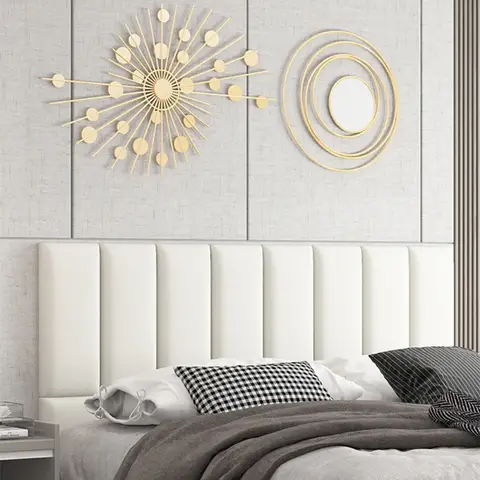 침대 머리판 3D 벽 스티커 침대 머리 Cabecero Cama 135 150 Tete De Lit Cabeceira 헤드 보드 벽 패널 장식 벽지