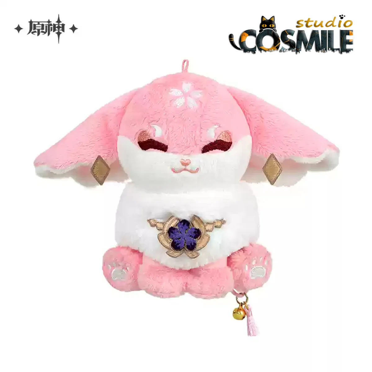 Oficial genshin impacto raposa deus yae miko rosa cosplay prop boneca de pelúcia chaveiro pingente brinquedo