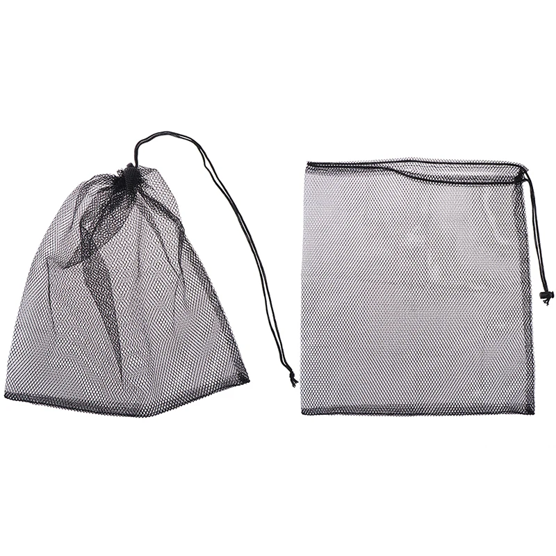 Thickened Mesh Belt Pocket Black Nylon Drawstring Mesh Eye Bag Dustproof Storage Mesh Bag