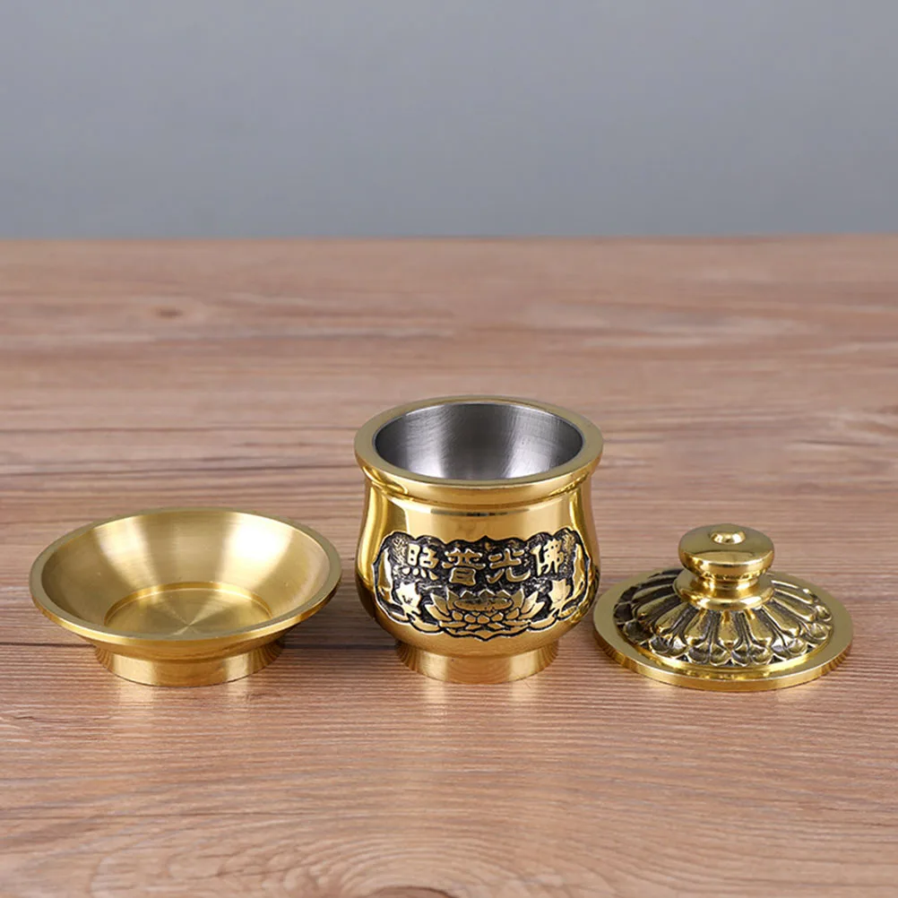 

Copper Offering Cup High Quality Eco Friendly Temple Home Decor Compact Small Size Large Capacity