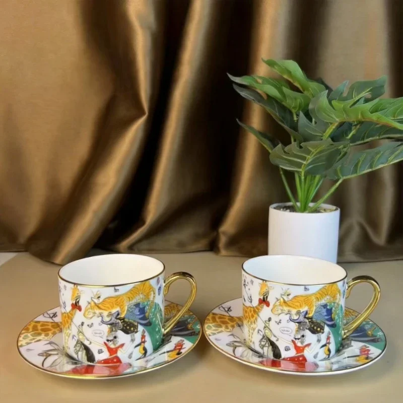 New King of The Jungle Coffee Cup Double Cup Plate Home Beef Size Plate Meal Plate Mug Set Gift Box