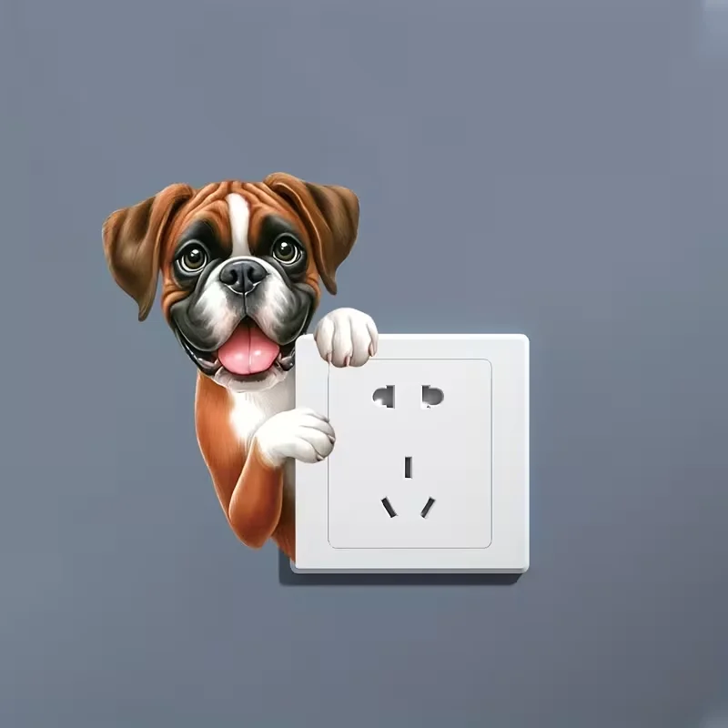 1 piece, cute dog toilet sticker, switch sticker, home decoration wall sticker, easy to use