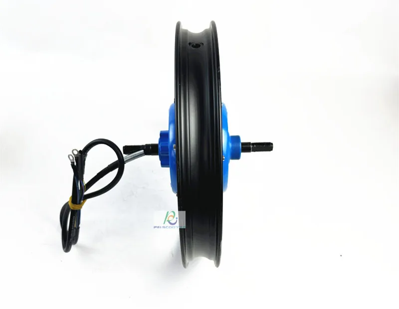 16 inch Tyre 2000w blue color double axles strong power brushless scooter hub motor wheel drive phub-16yfg