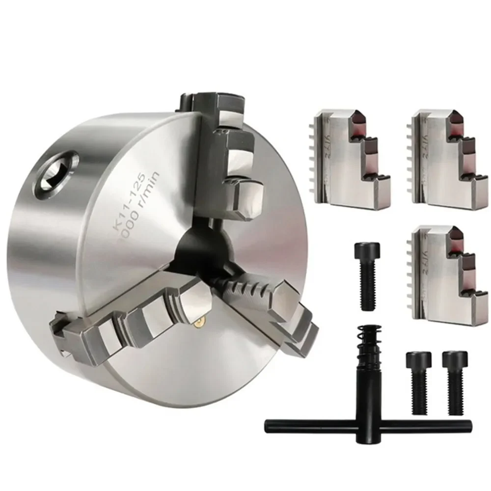 

K11-125 3 jaw chuck lathe self centering hardened reversible tool for drilling milling machine wood
