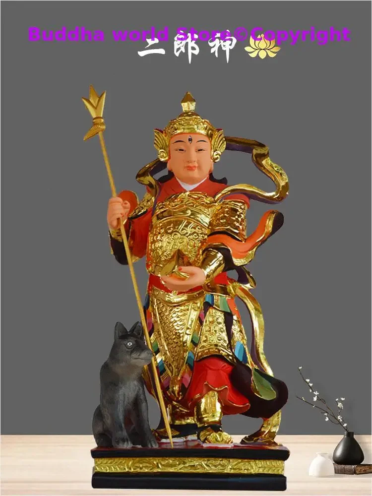 LARGE GOOD Asia HONG KONG HOME Taoist Temple Patron saint ER LANG SHEN YANG JIAN God statue bless safety health good luck statue