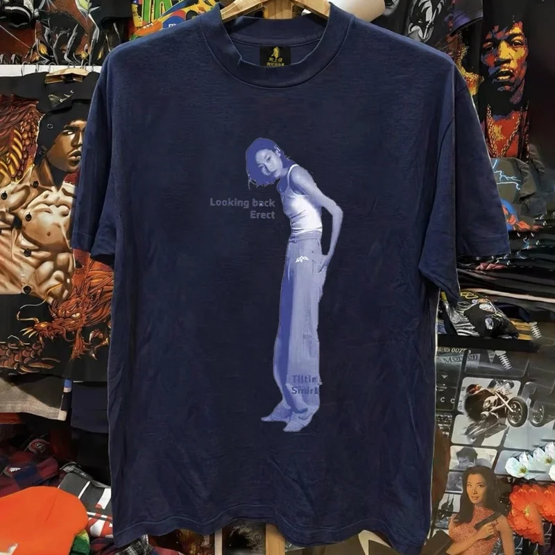 Loose Fit Cotton T-Shirt Unisex Short Sleeve Double Thread UPUPXIA Hero Print Sweat Absorbent round Neck Casual Summer Top