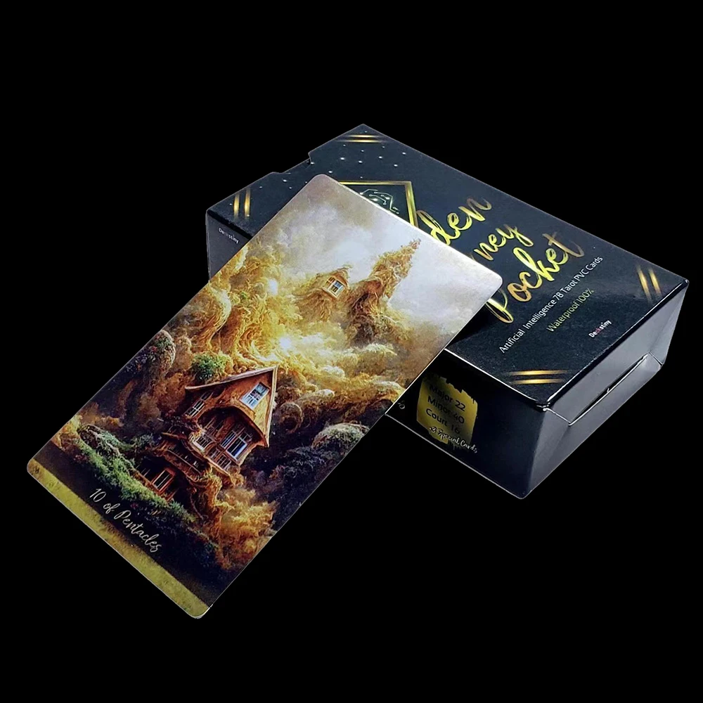 NEW 12x7cm Golden Journey Divination Tarot decks ever come Each card is a colorful work of art with Guide Book  Divination