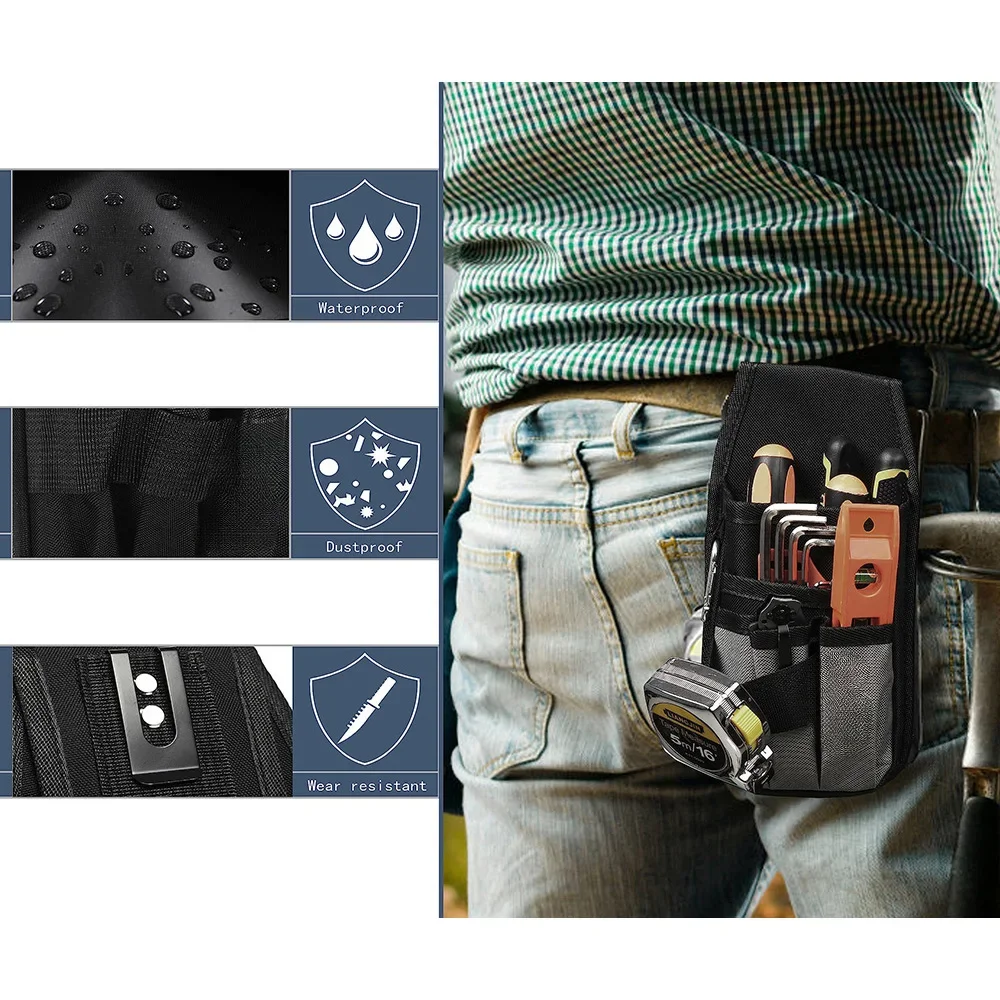 حقيبة حزام أدوات محمولة من RVETEE مع حلقة تسلق بخطاف لأدوات الكهربائي منظم حقيبة أدوات حقيبة صيد هدية للرجال #3
