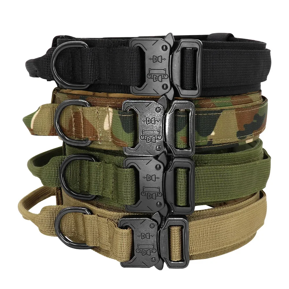 Tactical Dog Collar Military Adjustable Duarable Nylon Lead For Medium Large Walking Training Pet Accessory Breakaway Leash Rope