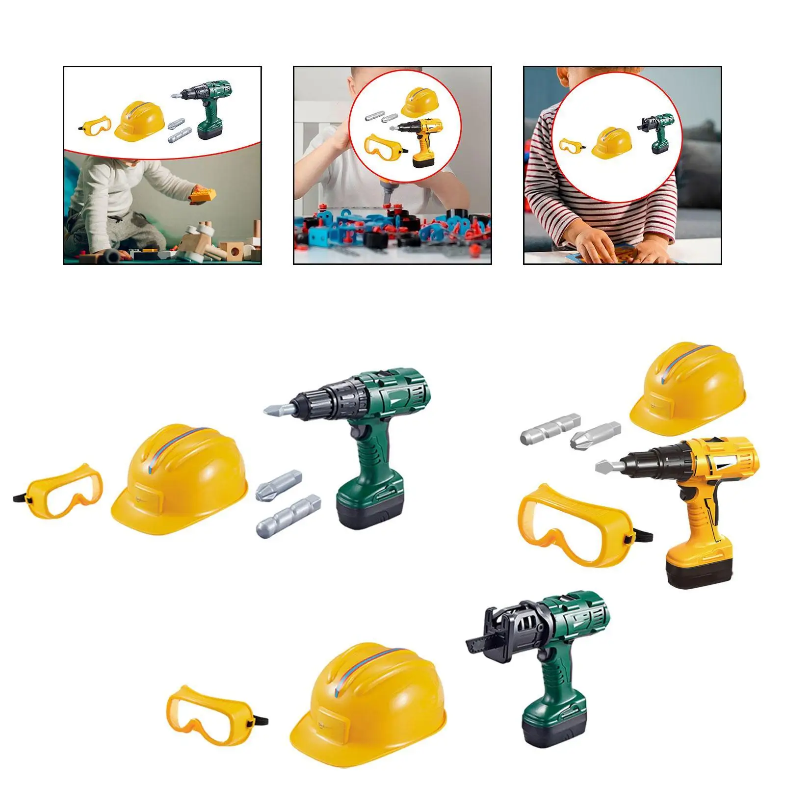 キッズツールセットおもちゃリアルな電子玩具ドリル、サウンドとライト付き建設ツール、3歳以上幼児男の子女の子子供向け