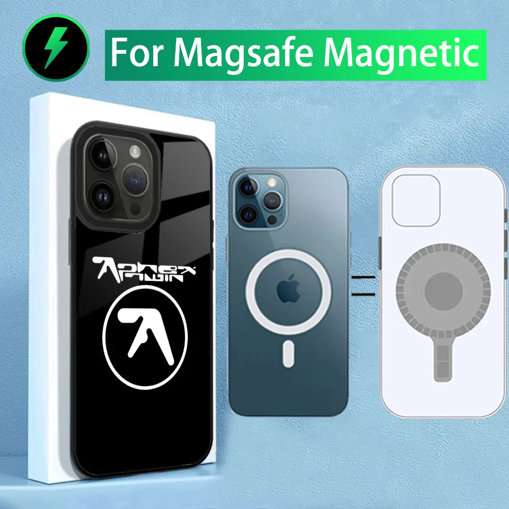 A-Aphex T-Twin S-Symbol Logo Phone Case For iPhone 16,15,14,13,12,11,Plus,Pro,Max Mini Magsafe Magnetic Wireless Charging