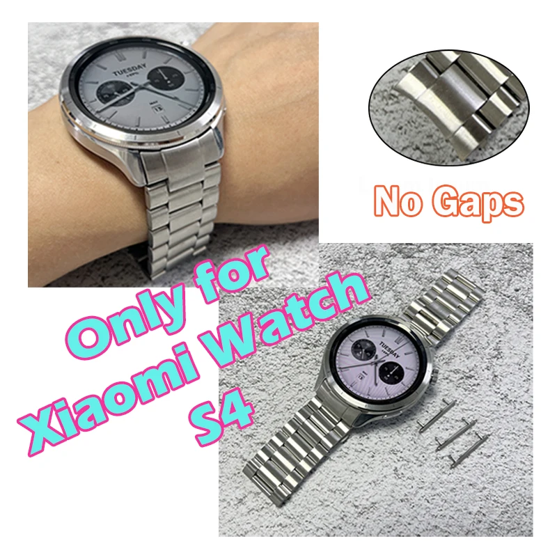 

Полностью подходящий металлический ремешок подходит для Xiaomi Watch S4, аксессуары для умных часов из нержавеющей стали, ремешок для Xiaomi Watch S4
