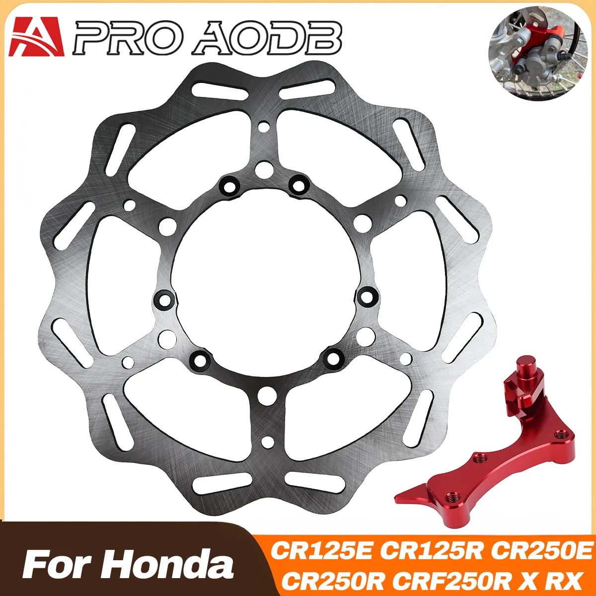 Motocross Rotor Disk 270MM For Honda CR 125R 125E 250E 250R CRF 250X 2002-2023Front Floating Brake Disc Brake Caliper Bracket