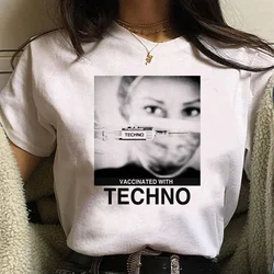 Techno top women streetwear anime designer Tee girl Japanese 2000s designer clothes