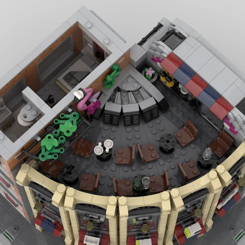 2691PCS City Hot Selling Street View MOC Round Corner Tec-Store model DIY creative ideas Child Toy Assembly Puzzle birthday Gift