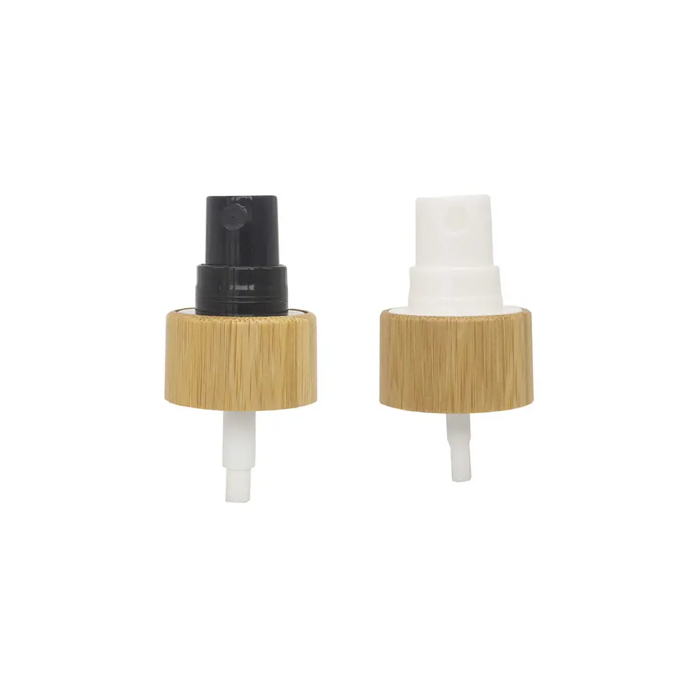 Custom Bamboo Spray Atomizer Screw Bamboo Cap Bamboo Spray Pump Fine Mist Spray and Treatment Pump for Cosmetic Bottles