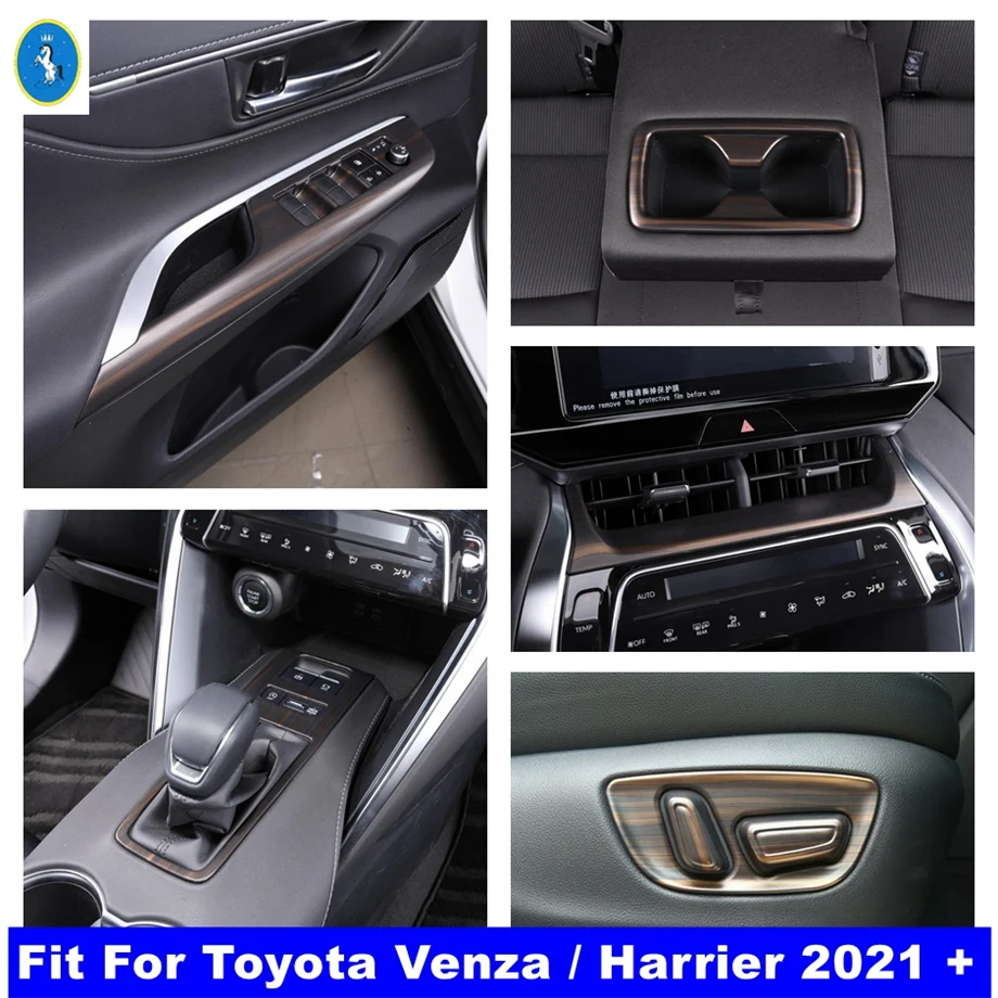 

Wood Grain Gear Box Air AC Outlet Seat Adjust Button Panel Cover Trim For Toyota Venza Harrier 2021 - 2024 Accessories Interior