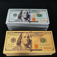 20/50/100pcs USD 100 Dollars 24k Gold Foil Golden USD 100 Dollar Fake Bills Paper Money Banknotes Crafts