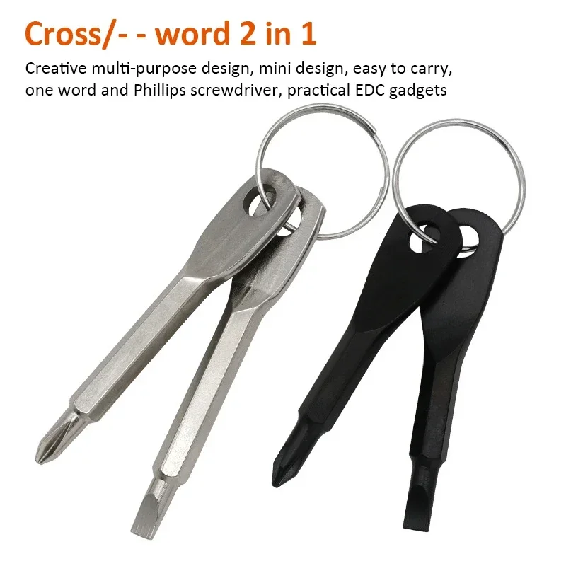 Mini Portable Self Defense Keychain Set Outdoor Multifunctional Suvival Tool Screwdriver Personal Defence Key Ring Silver Black