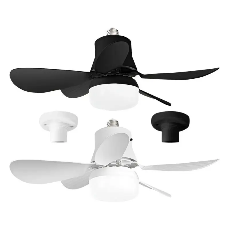 

LED 30W Socket Ceiling Fan with Light 16.5in Screw Ceiling Fans with Lights with Remote Control For Bedroom Garage Kitchen