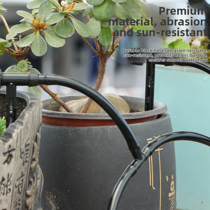 100pcs Garden Black Adjustable valve Drip Irrigation Kit Potted Plant Watering Device Hose Watering Saving MicroDripper ﻿