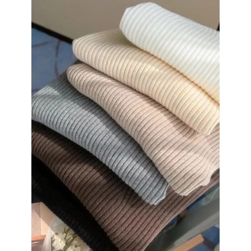 Women Knitted Ribbed Sweater 2026 Basic V-neck Chic Autumn Winter Pullover Women Slim Long Sleeve Badycon High Quality Sweater