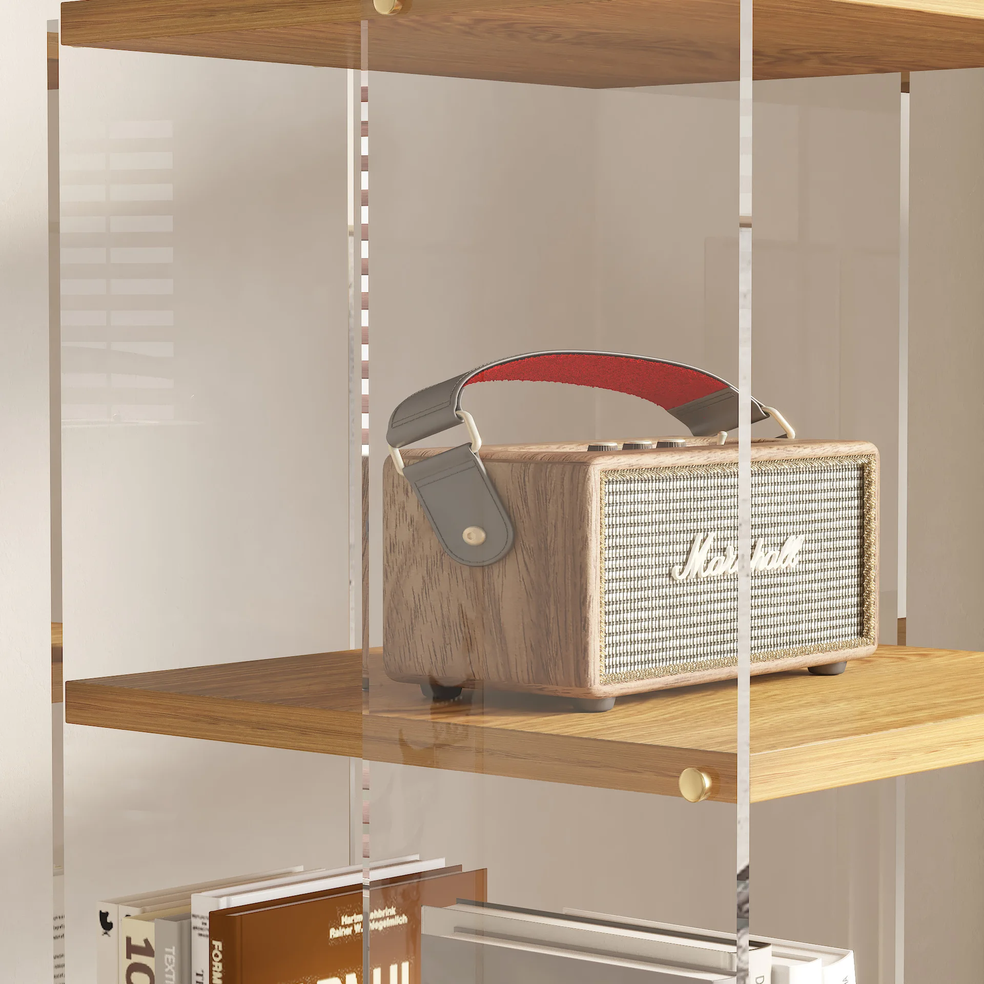 Polia acrílica piso 360 graus de rotação estante móvel rack de armazenamento multiuso