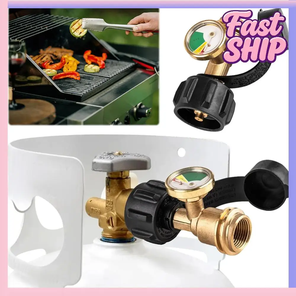 

Индикатор уровня газа в пропановом баллоне с цветовой кодировкой, латунный адаптер-манометр для пропана, газовый манометр для газовых баллонов и походных плит