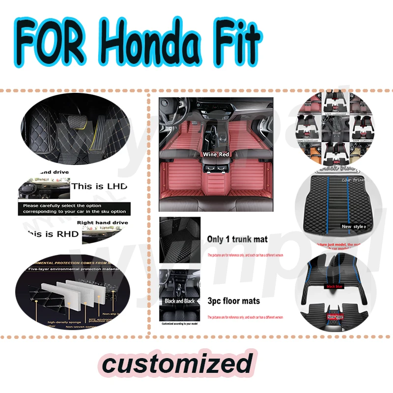 

Роскошные автомобильные коврики для Honda Fit Jazz GK3 4 5 6 7 2014 ~ 2020 коврики автомобильные коврики