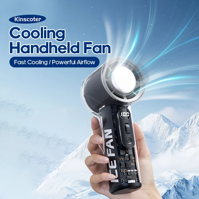 

Портативный охлаждающий ручной вентилятор, 100 скоростей, регулируемый мини-открытый турбовентилятор, 3000 мАч, циркуляционный охладитель воздуха со светодиодным экраном