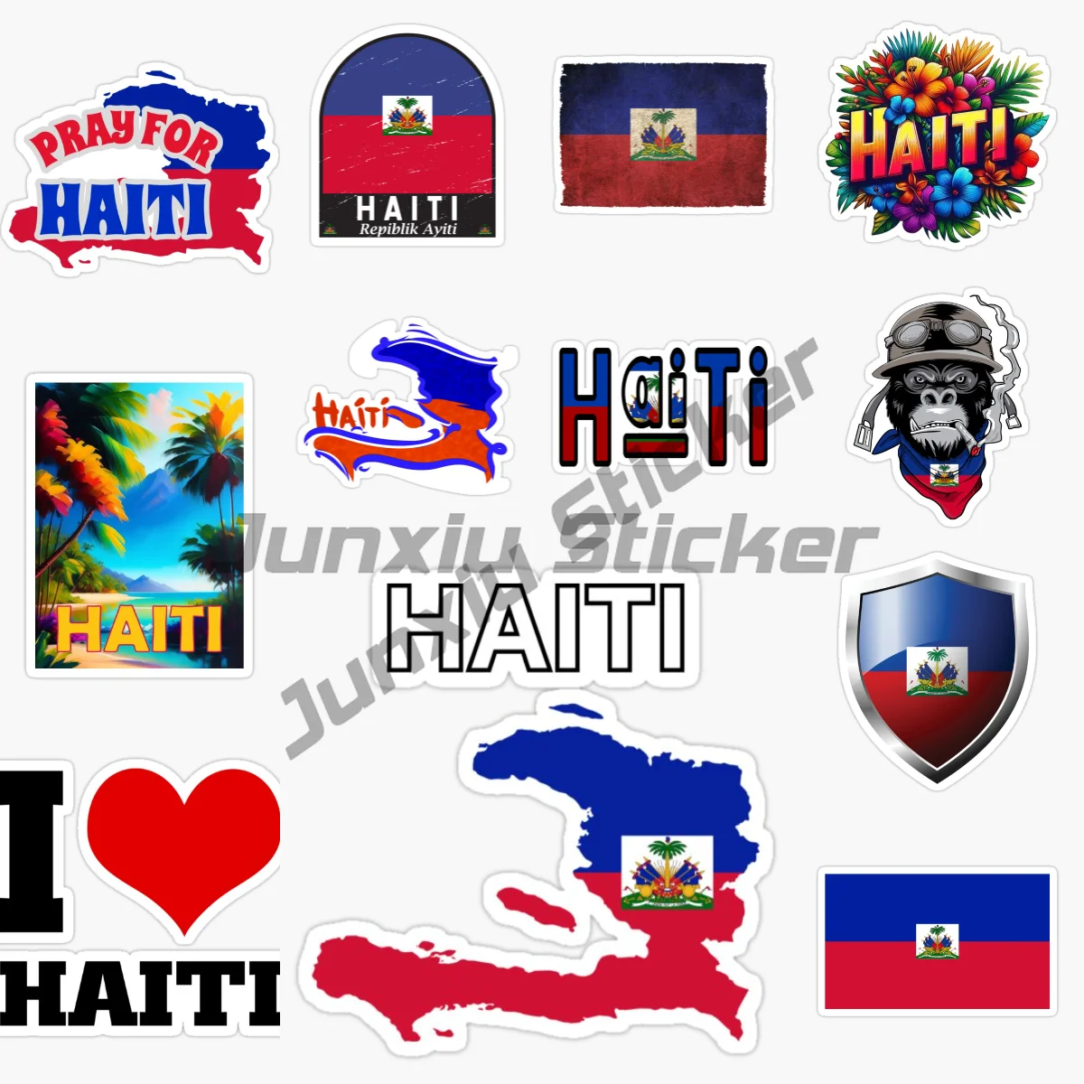 

HAITI Flag and Emblem of The Republic of Haiti Sticker Car Truck SUV Window Wall Cup Laptop Vehicles Bumper Self-adhesive Decor