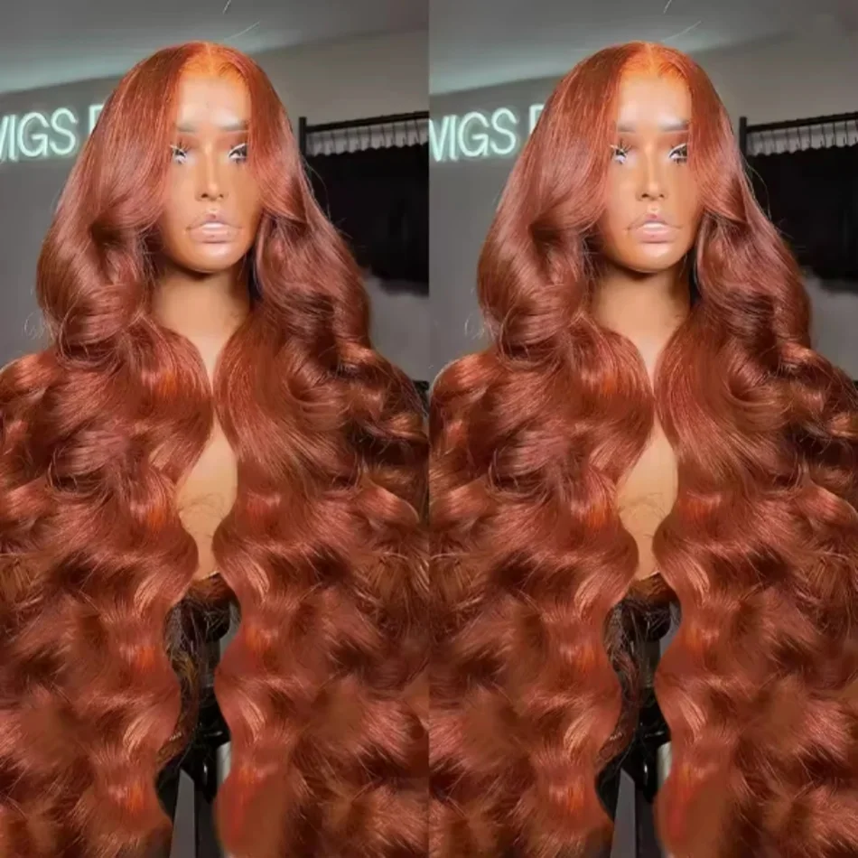 

Красно-коричневый парик с волнистыми локонами 13X6 HD Lace Frontal, предварительно сформированный, бразильский, красно-коричневый, прозрачный HD 13X4 Lace Front парик из натуральных волос