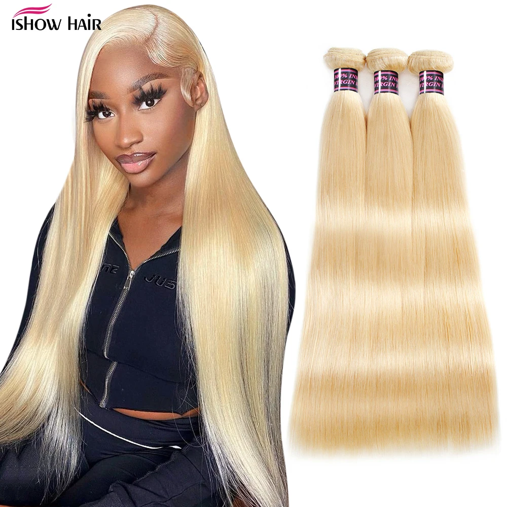 

Ishow 30Inch 613 Honey Blonde Color Hair Extension 1/3/4 Blonde Straight Hair Bundles Brazilian Hair Weave Bundles Free Shipping