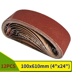 12PCS 610*100mm Sanding Belts,60/80/120/150/240/400 Grits 4