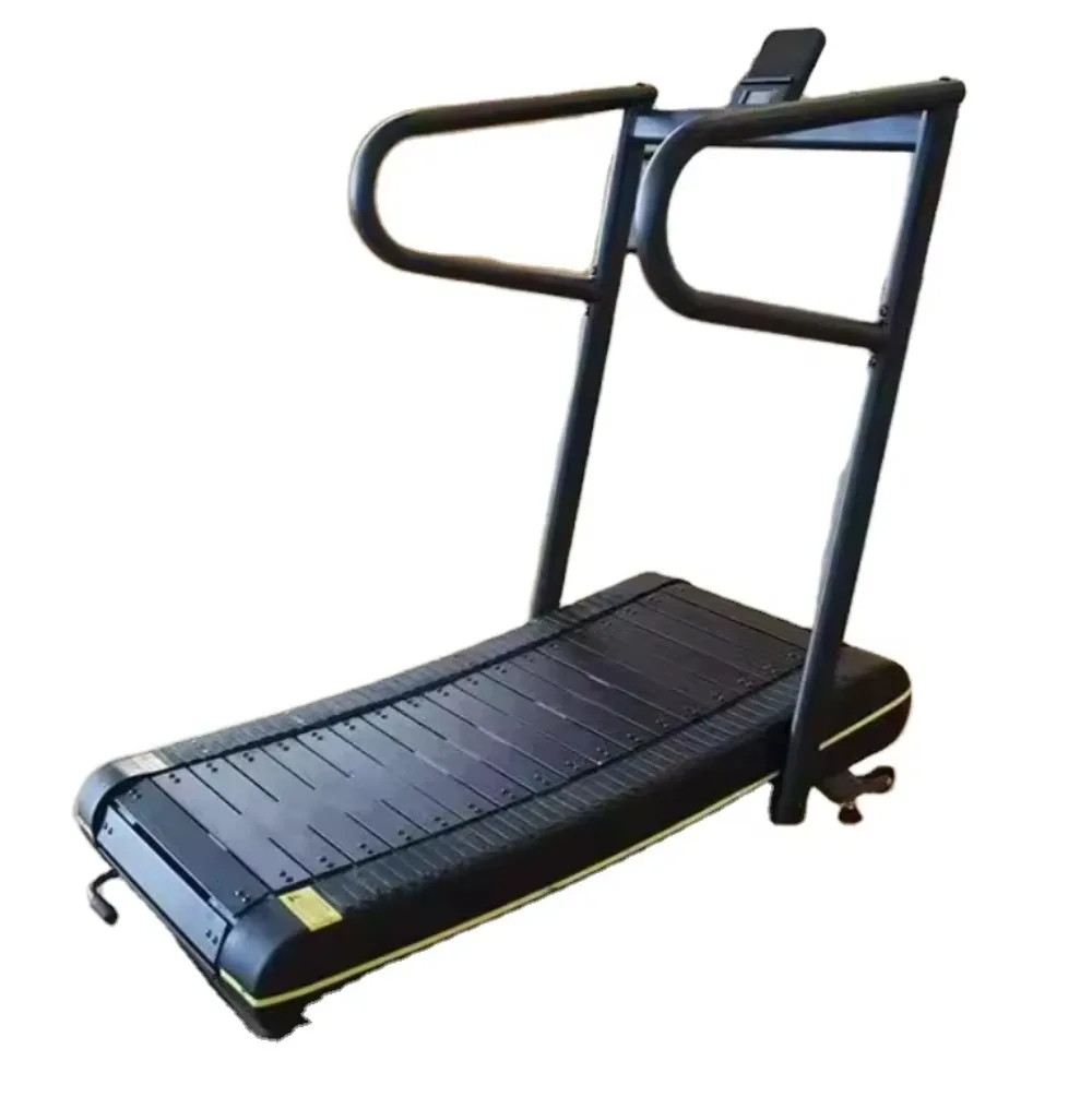 Treadmill, Foldable Powerless Manual Treadmill with Heart Rate Detection, Leg Trainer, Mini Fitness Equipment for Home and Gym