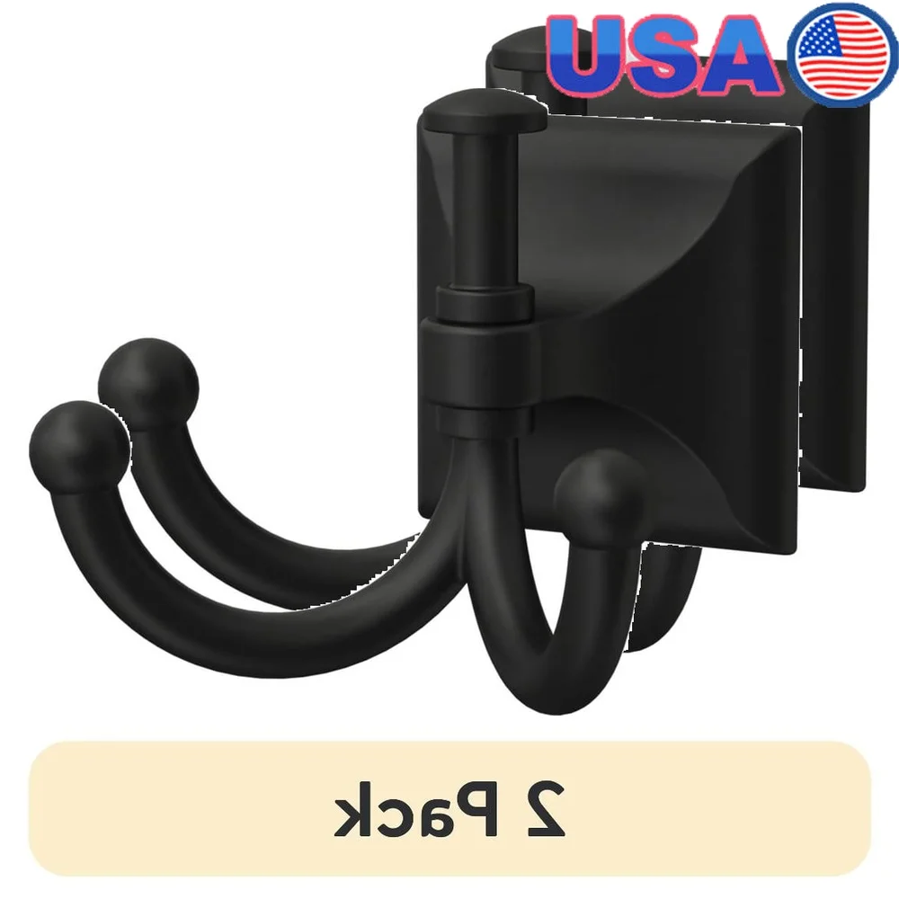 

2 упаковки, матовые черные Эйфелевые крючки, настенное крепление для хранения полотенец, простая установка, органайзер для дома, прихожей, спальни, ванной комнаты