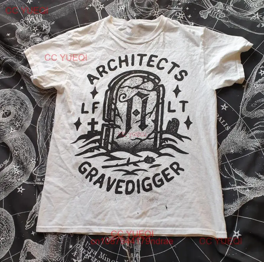 Vtg Architects Band Gravedigger Cotton Full Size Men Women White Shirt J898